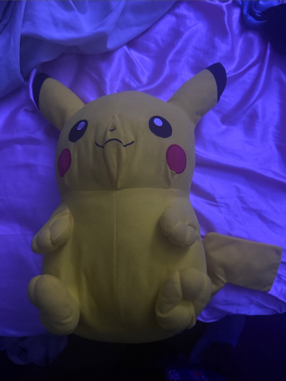 Pokemon Pikachu Yellow Plush with Black and Red Accents